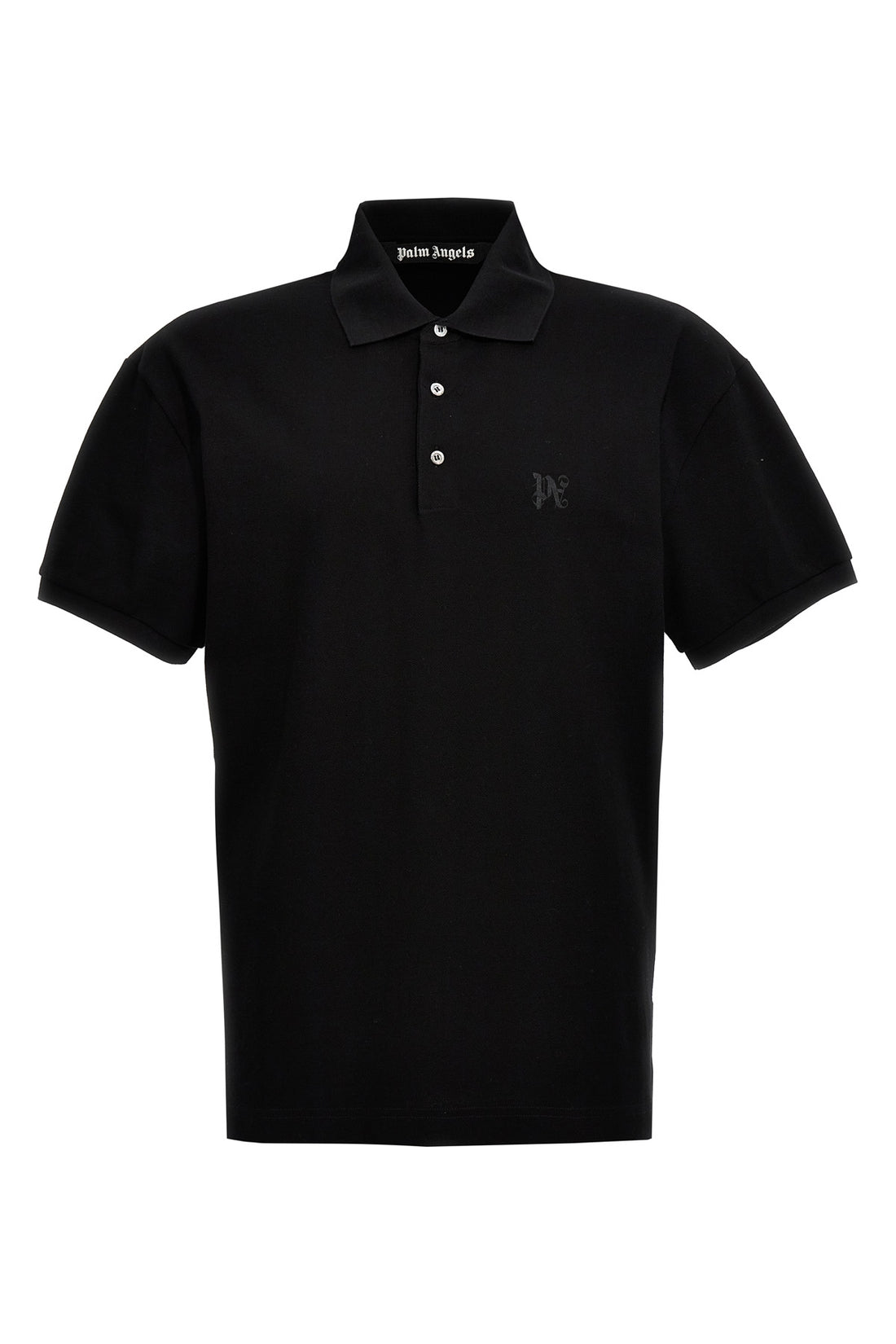 PALM ANGELS XL monogram cotton piquet polo shirt