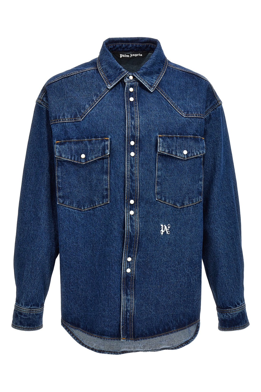 PALM ANGELS S lw monogram cotton denim jacket