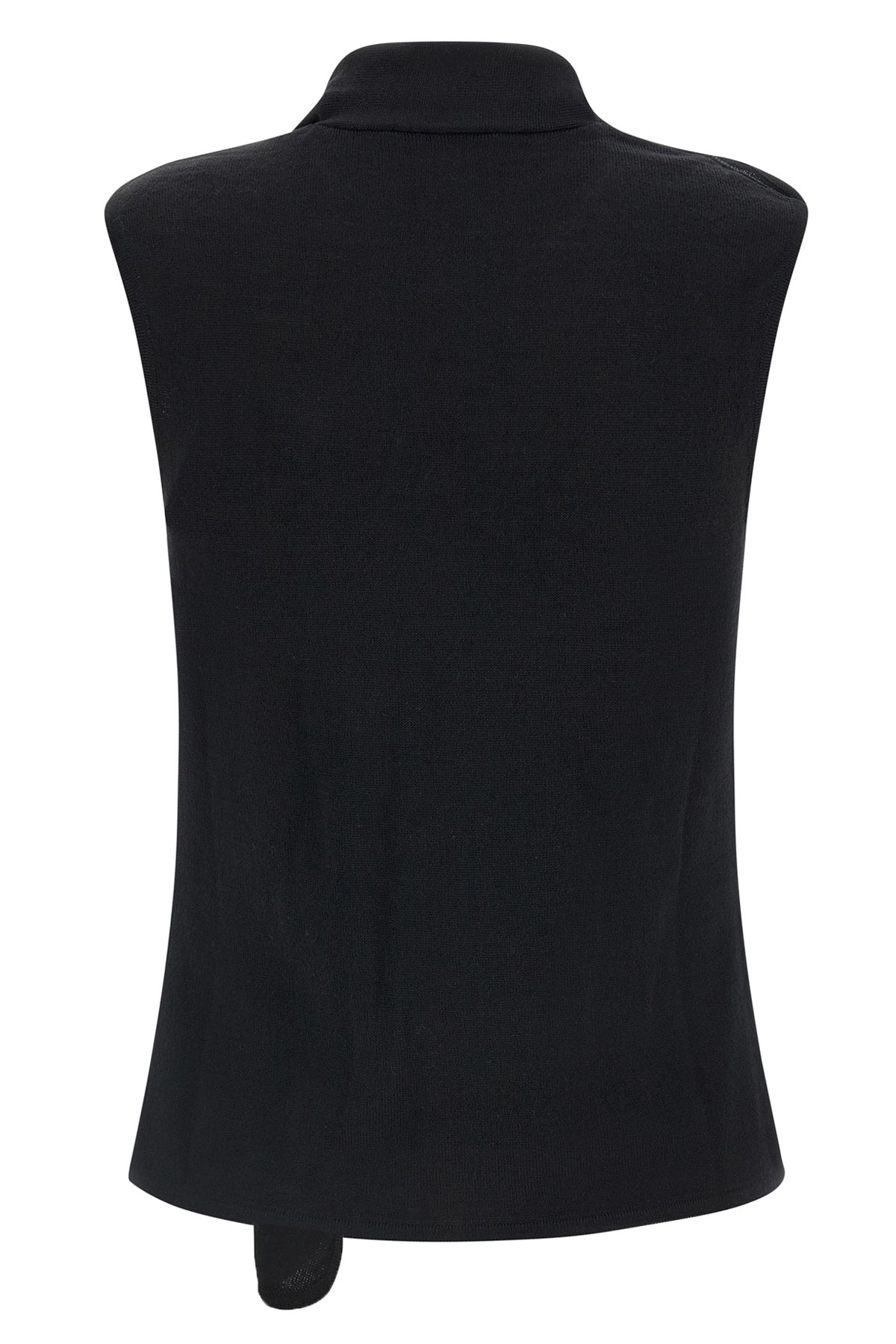 the lemaire vest redefines the codes of knitwear through a deconstructed and inn