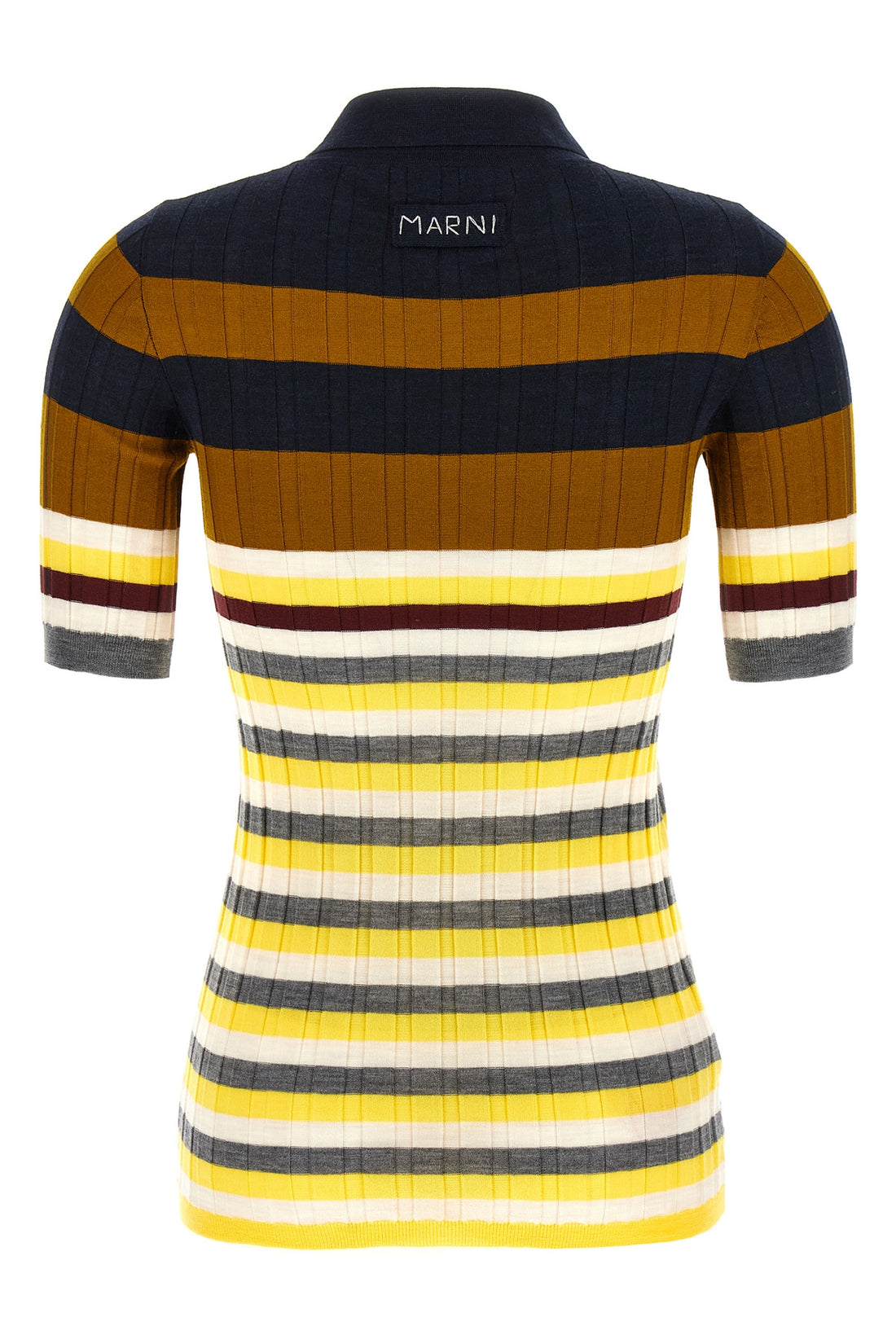 MARNI 40 polo shirt in stretch wool 18 ribbed fineness