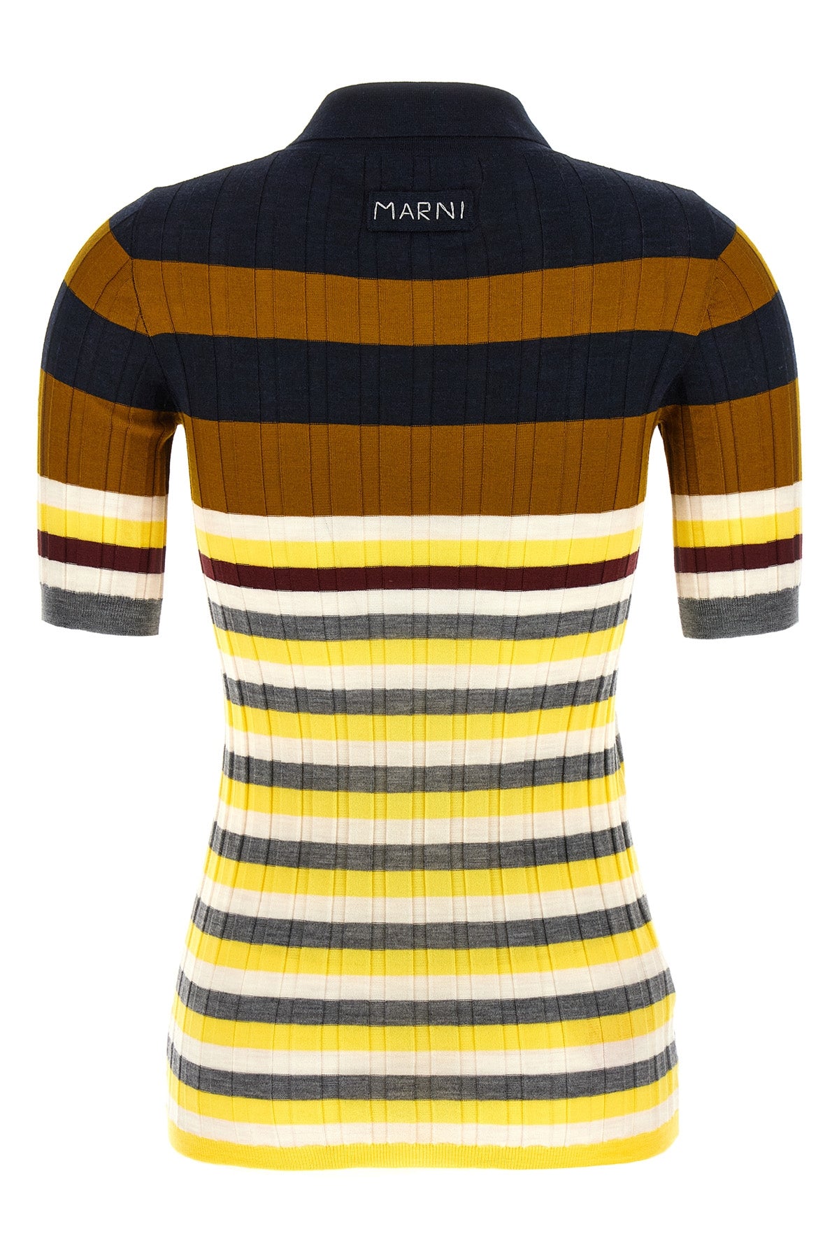polo shirt in stretch wool 18 ribbed fineness