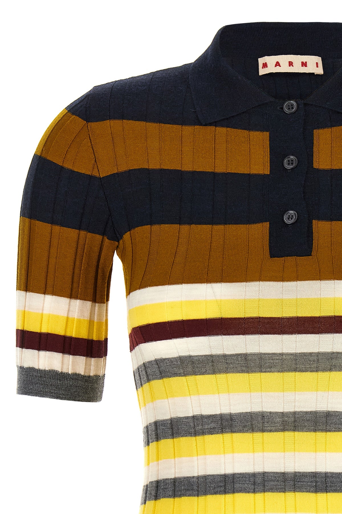 polo shirt in stretch wool 18 ribbed fineness