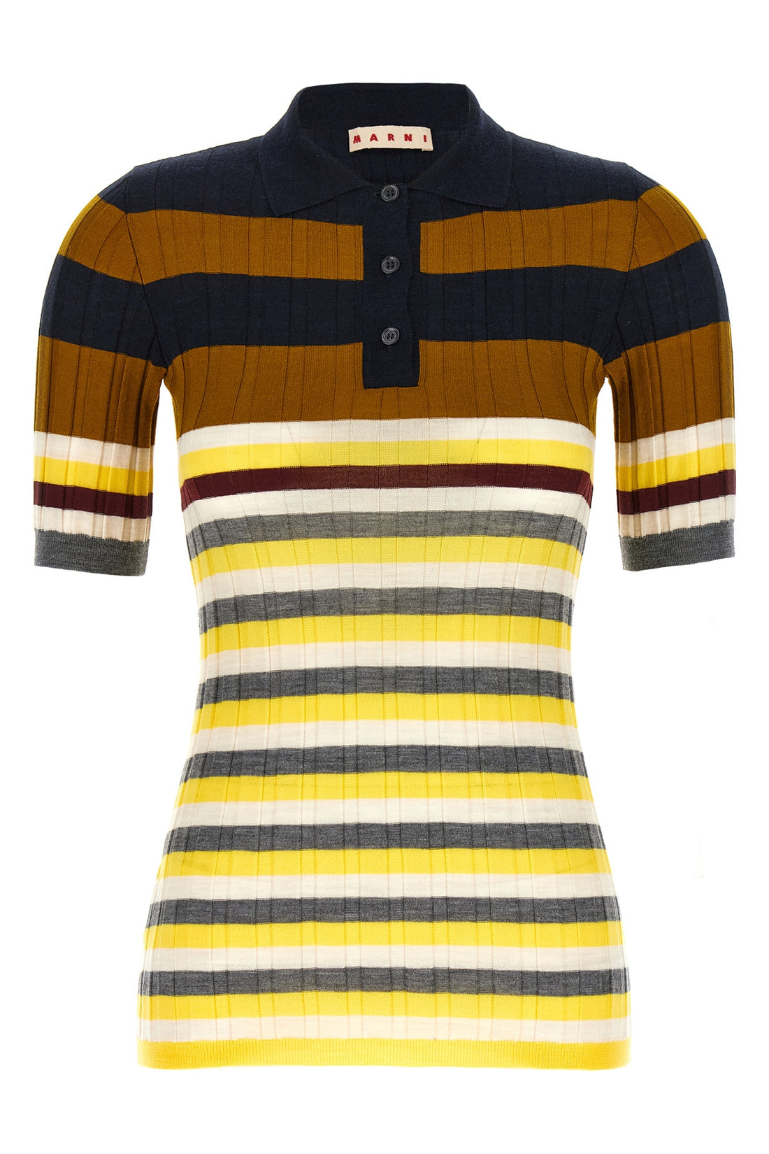 MARNI 40 polo shirt in stretch wool 18 ribbed fineness