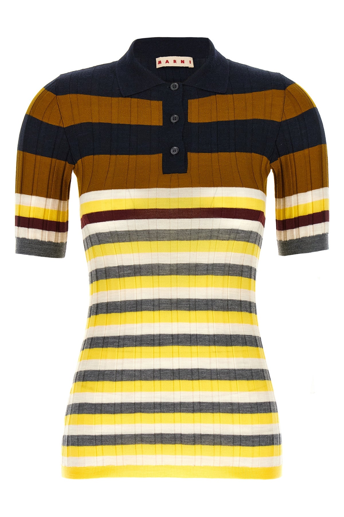 polo shirt in stretch wool 18 ribbed fineness