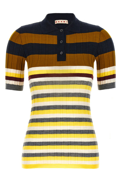 polo shirt in stretch wool 18 ribbed fineness