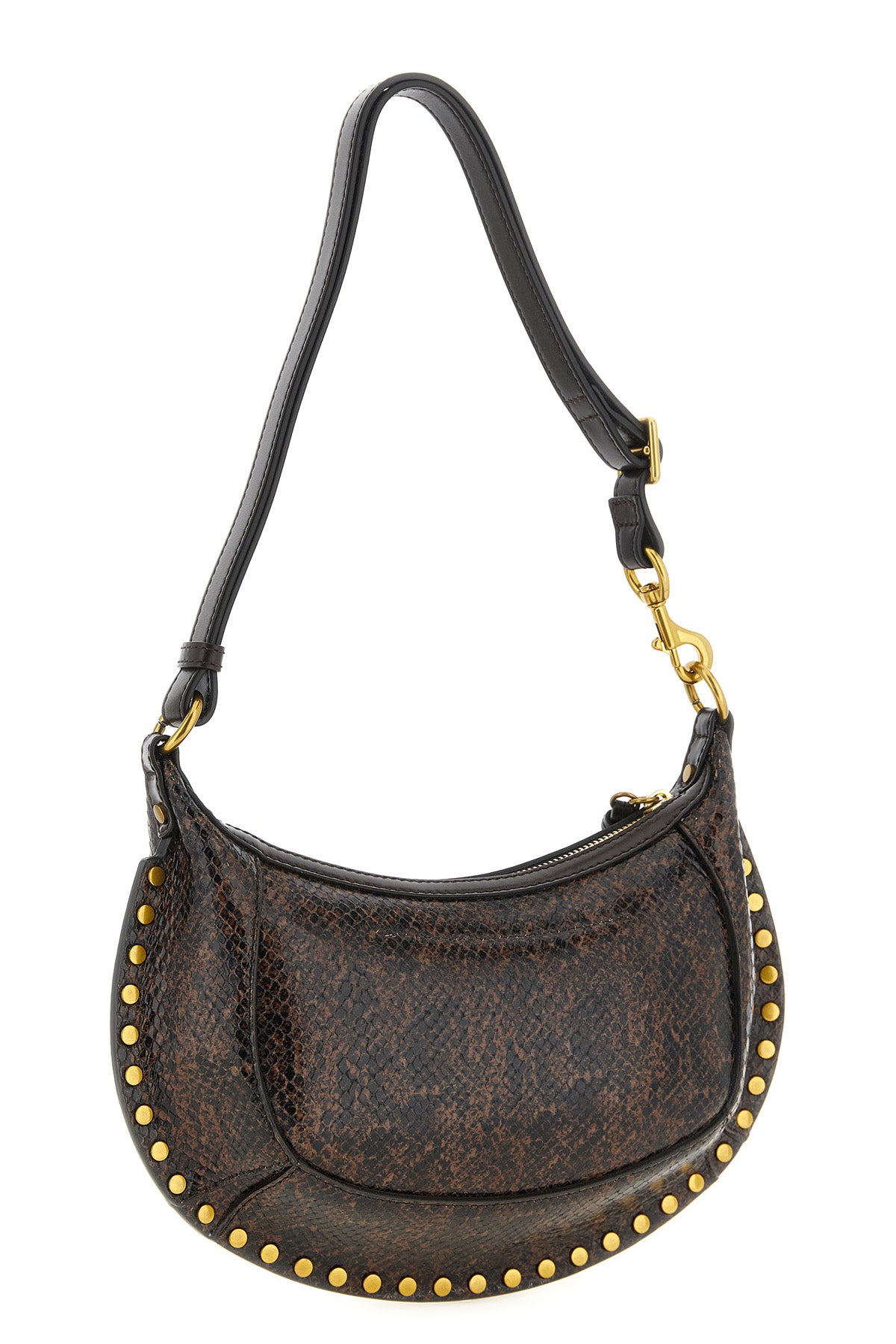 the isabel marant oskan moon shoulder bag defines a structured crescent silhou