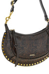 the isabel marant oskan moon shoulder bag defines a structured crescent silhou