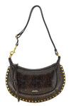 the isabel marant oskan moon shoulder bag defines a structured crescent silhou
