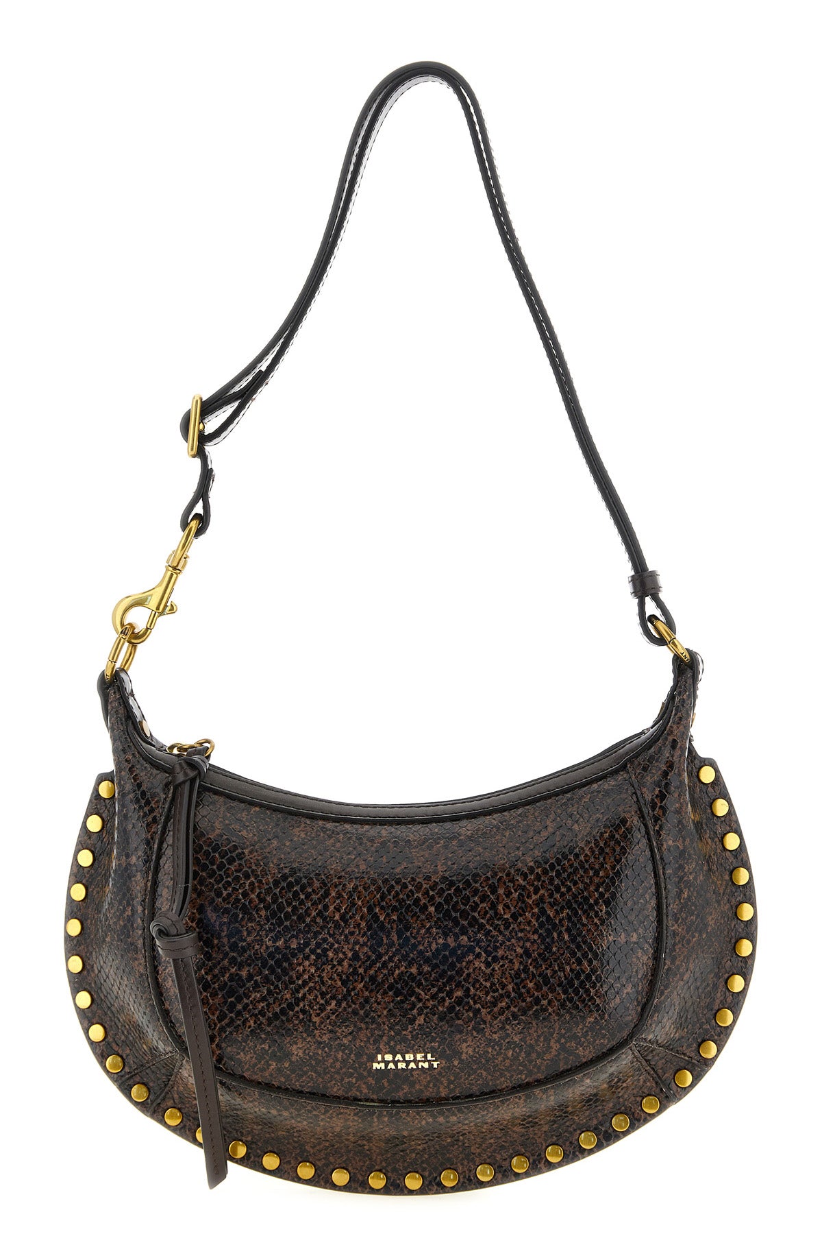 the isabel marant oskan moon shoulder bag defines a structured crescent silhou