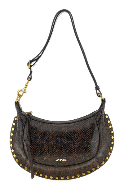 the isabel marant oskan moon shoulder bag defines a structured crescent silhou