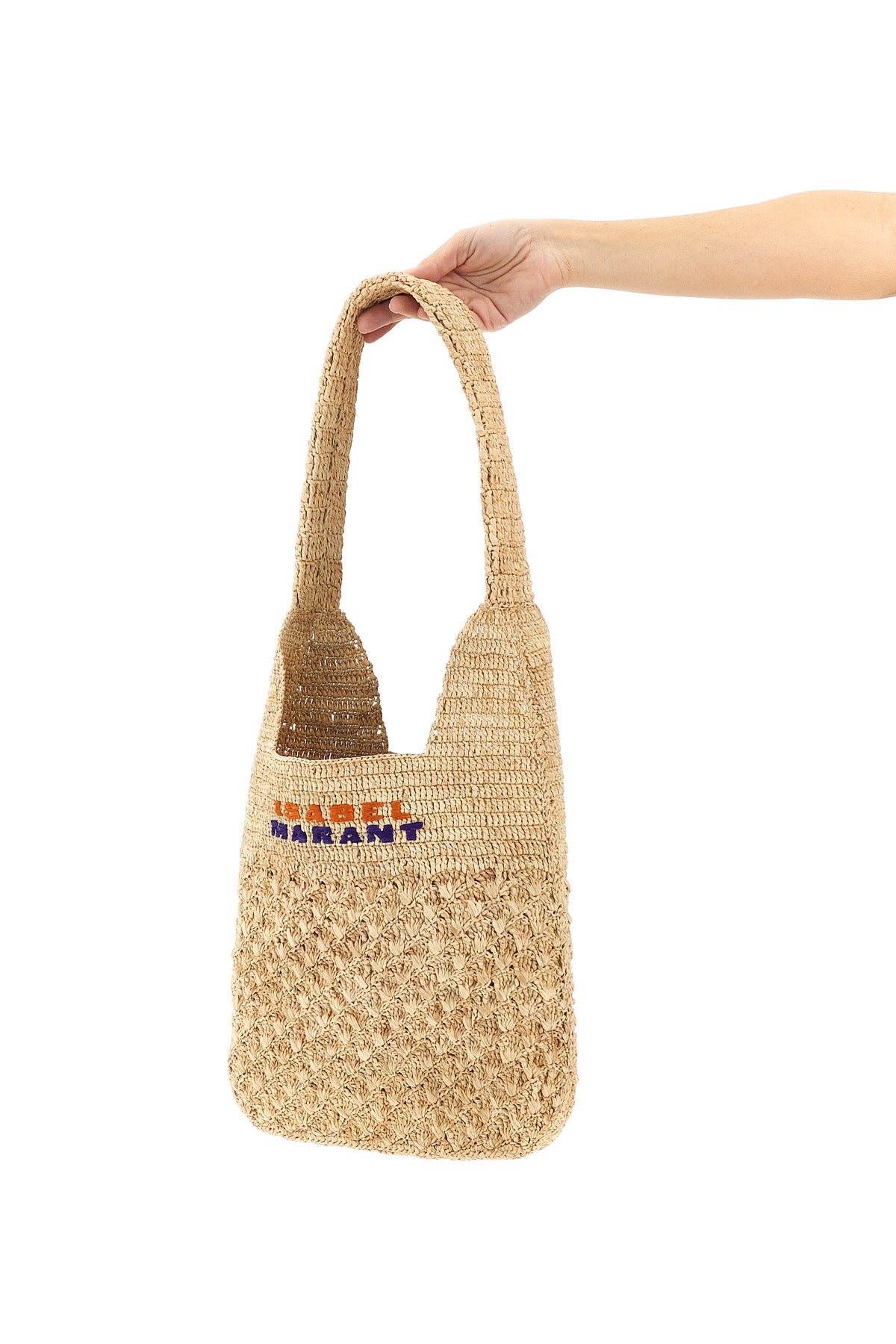 small praia shoulder bag in woven raffia