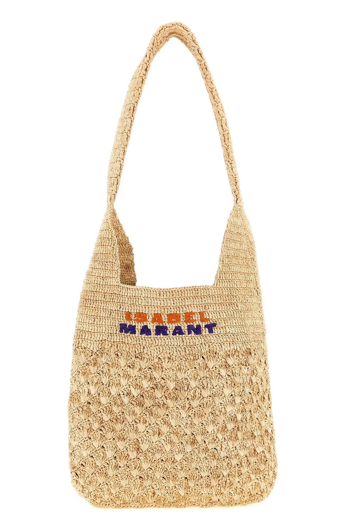 small praia shoulder bag in woven raffia
