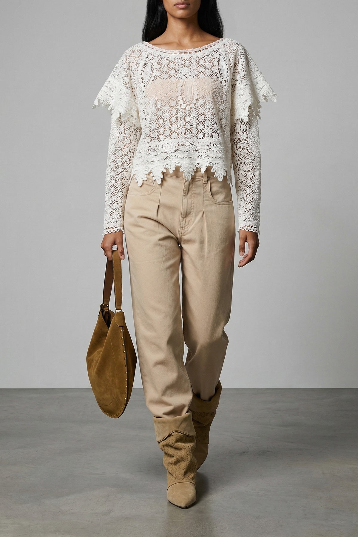 oskan hobo soft suede shoulder bag