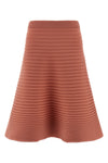 wide bounce knit midi skirt in stretch fabric