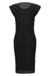 pleated midi dress