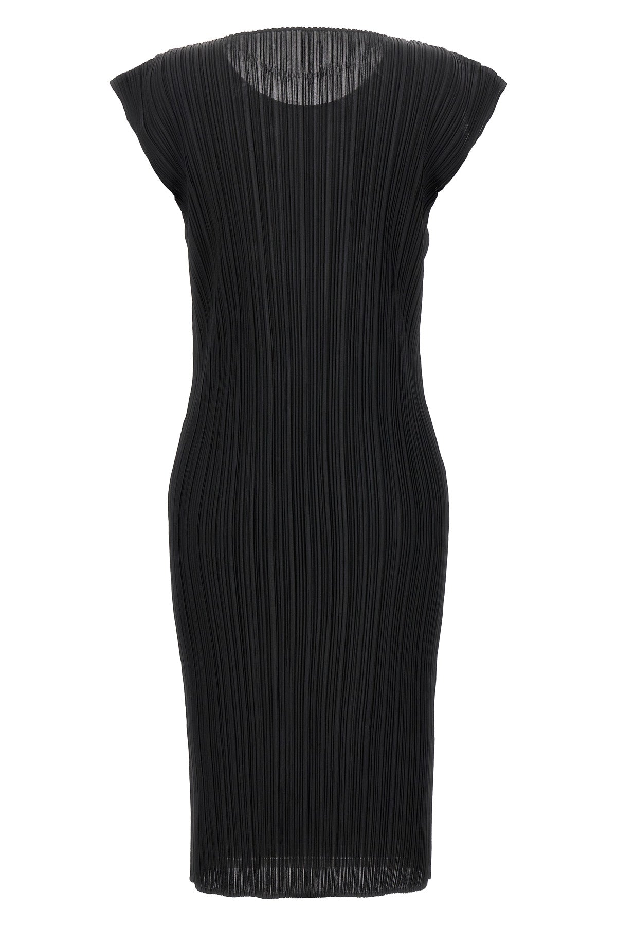 pleated midi dress