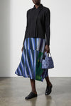 midi skirt in pleated fabric