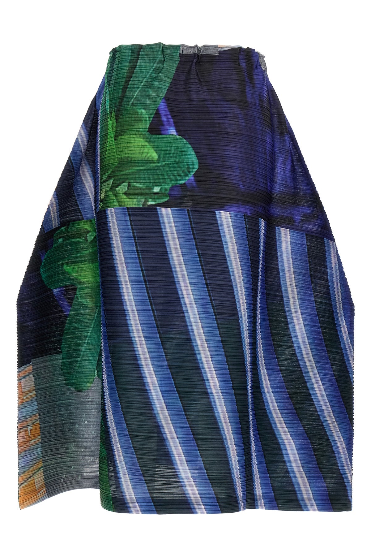 midi skirt in pleated fabric