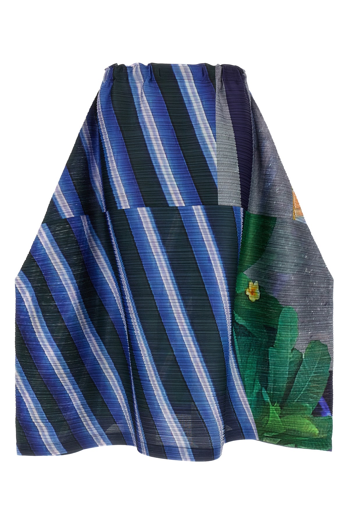 midi skirt in pleated fabric