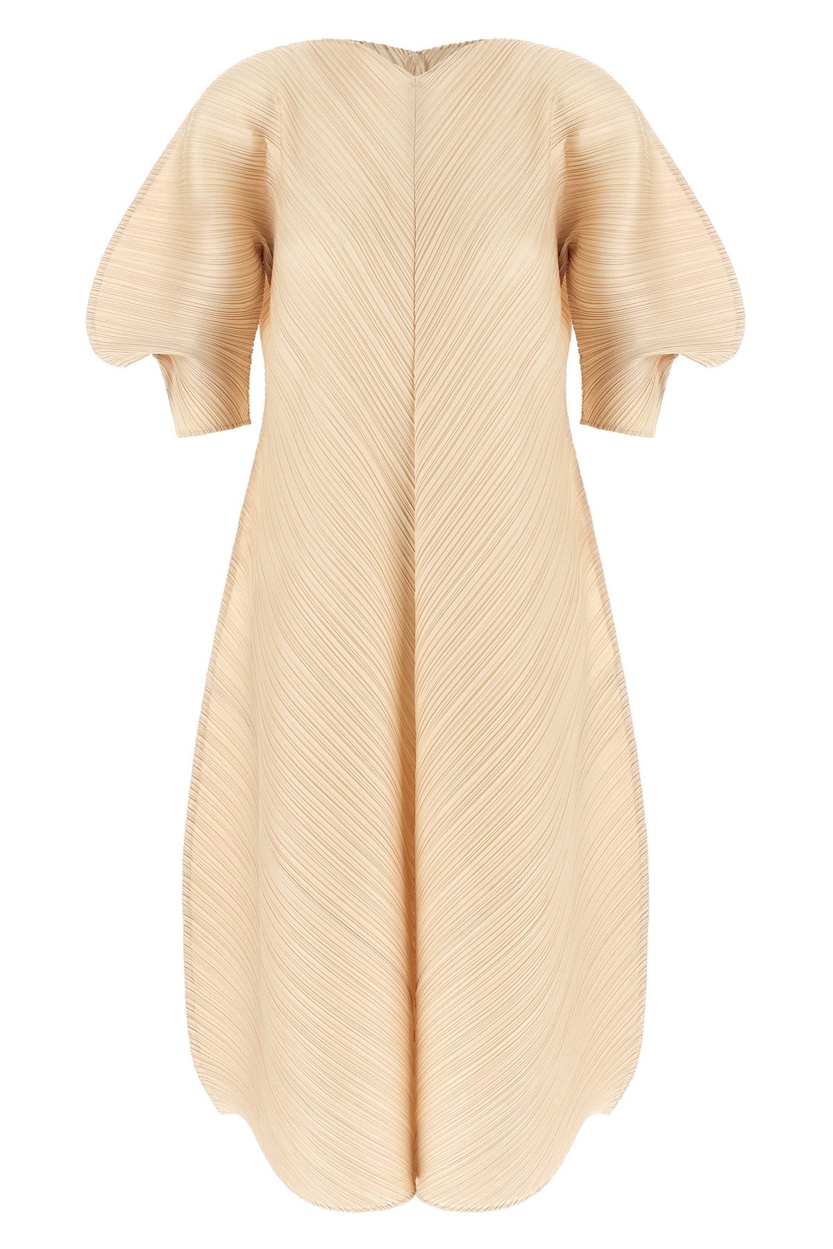 pleats pleases midi dress defines new volumes through an innovative sartorial c