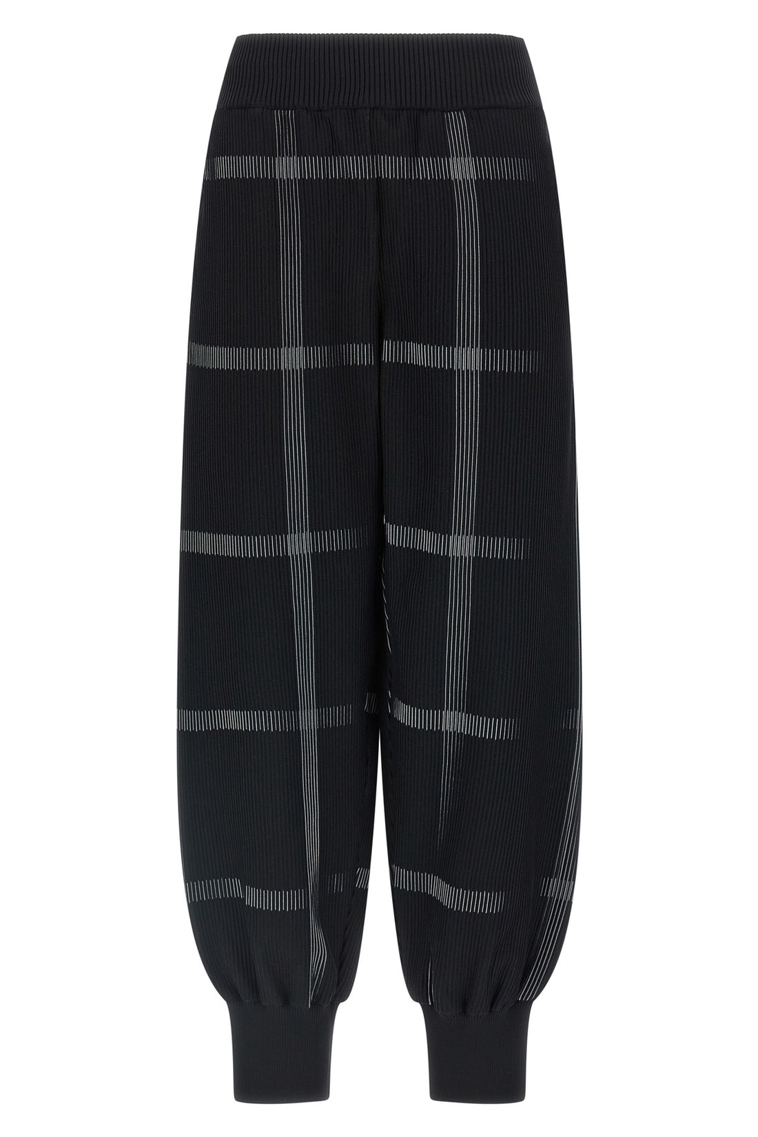 PLEATS PLEASE ISSEY MIYAKE OS crossing knit pants in ribbed knitted fabric