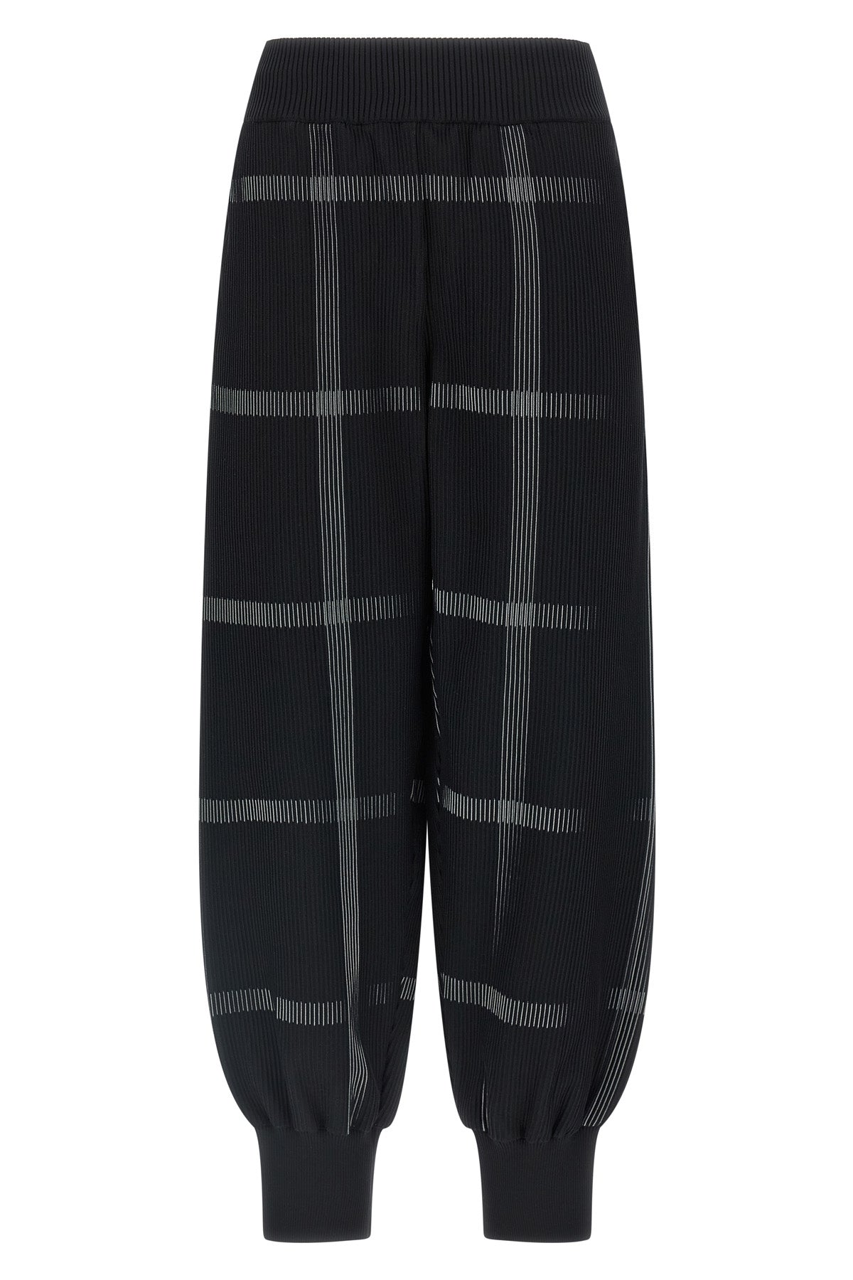 crossing knit pants in ribbed knitted fabric