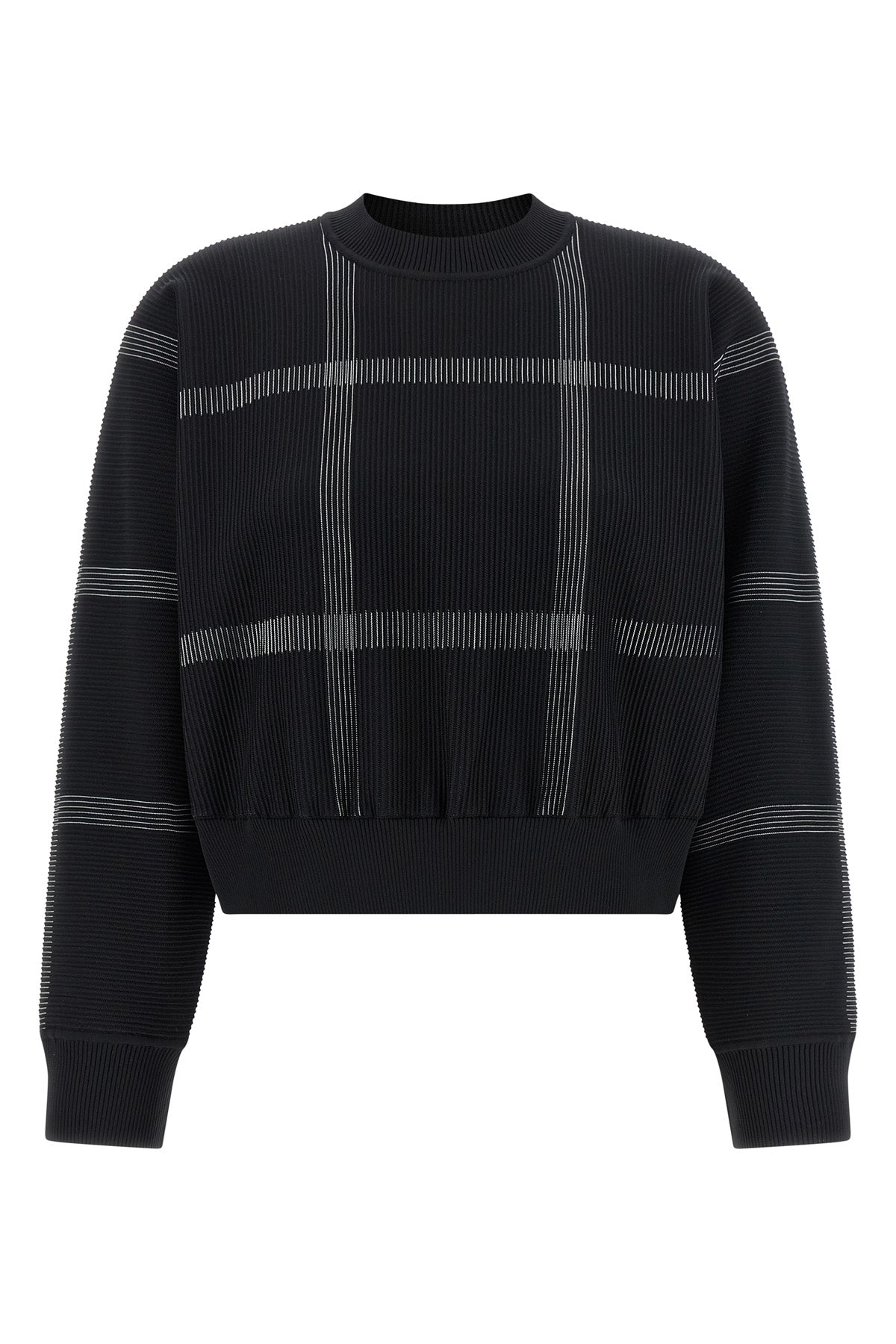 crossing knit sweater in ribbed knitted fabric