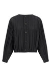 the short coat pleats please smooth coat in a deep black nuance redefines the