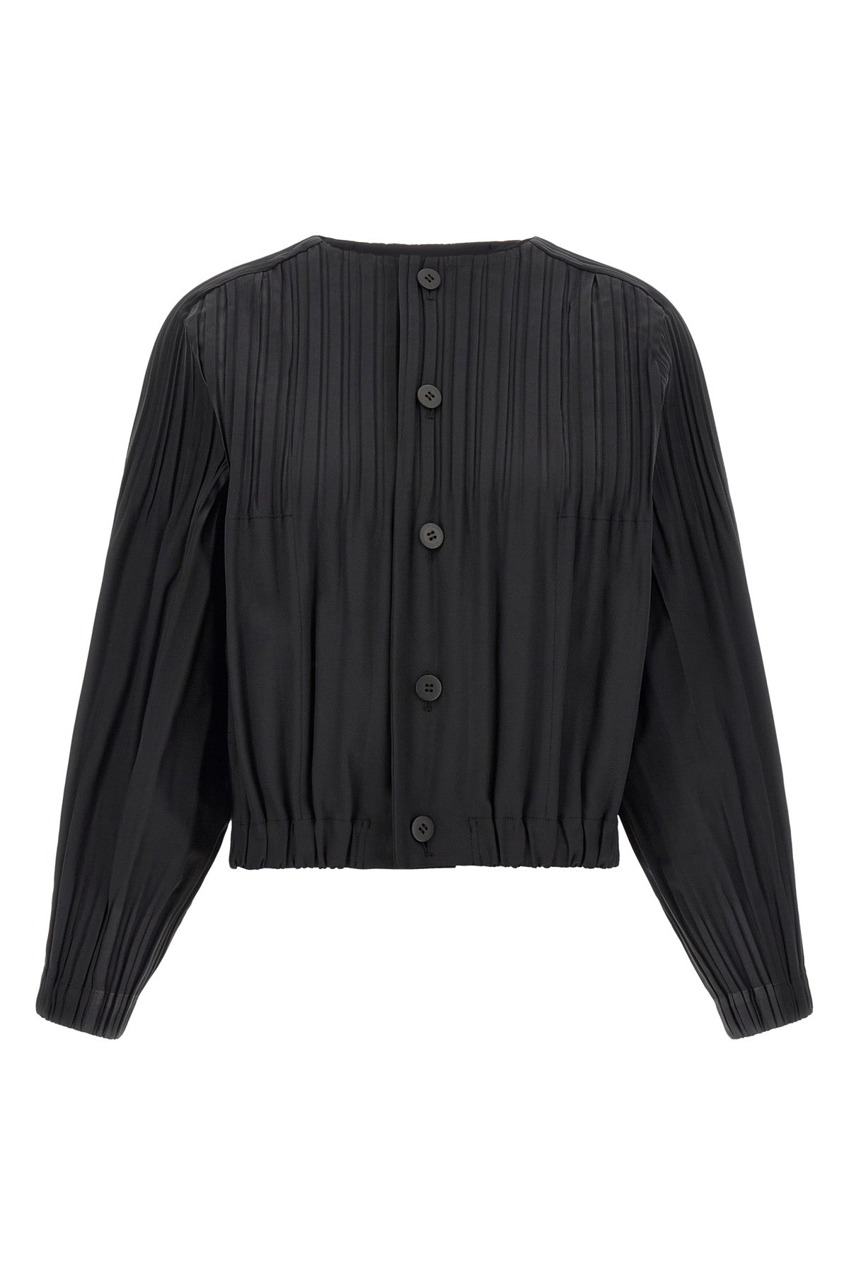 the short coat pleats please smooth coat in a deep black nuance redefines the