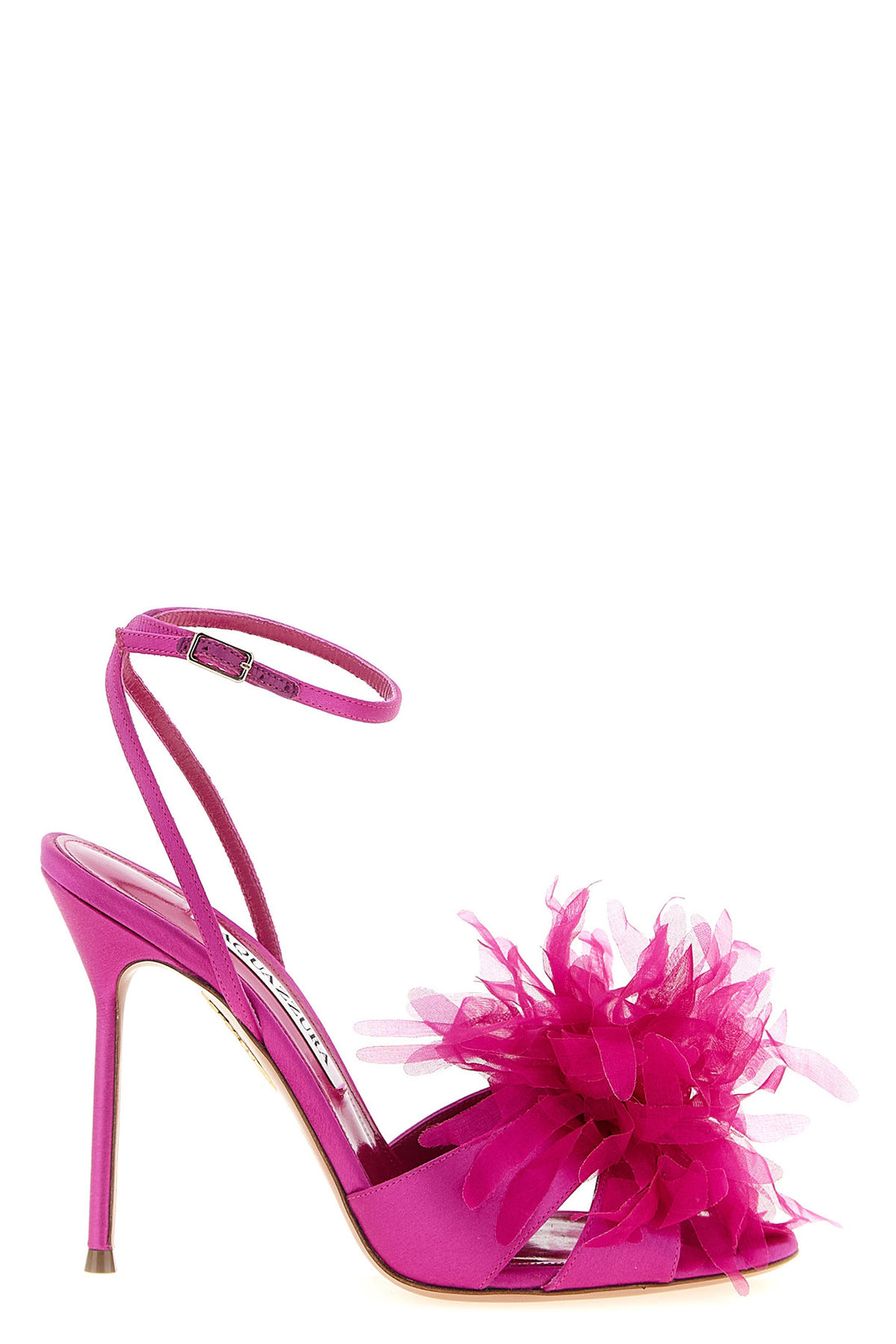 AQUAZZURA 36 poème bright satin sandals