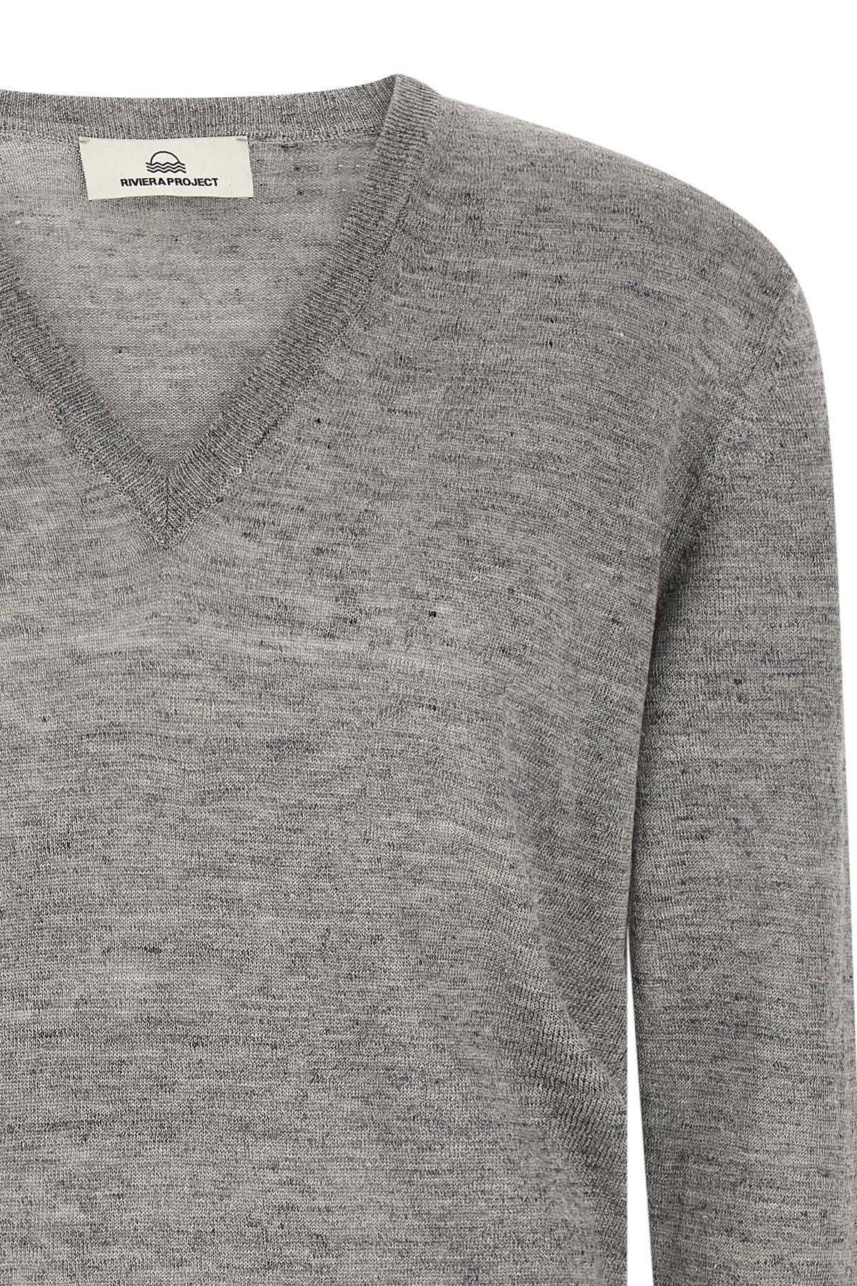 melange sweater in linen and silk blend