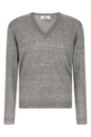 melange sweater in linen and silk blend