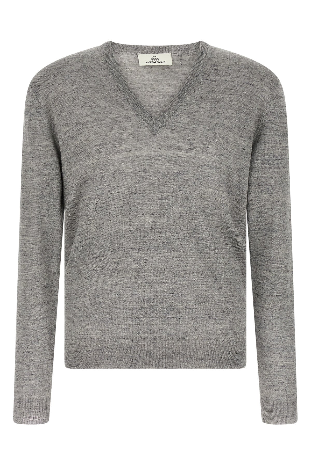 melange sweater in linen and silk blend