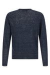 melange sweater in linen and silk blend