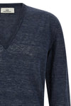 melange sweater in linen and silk blend