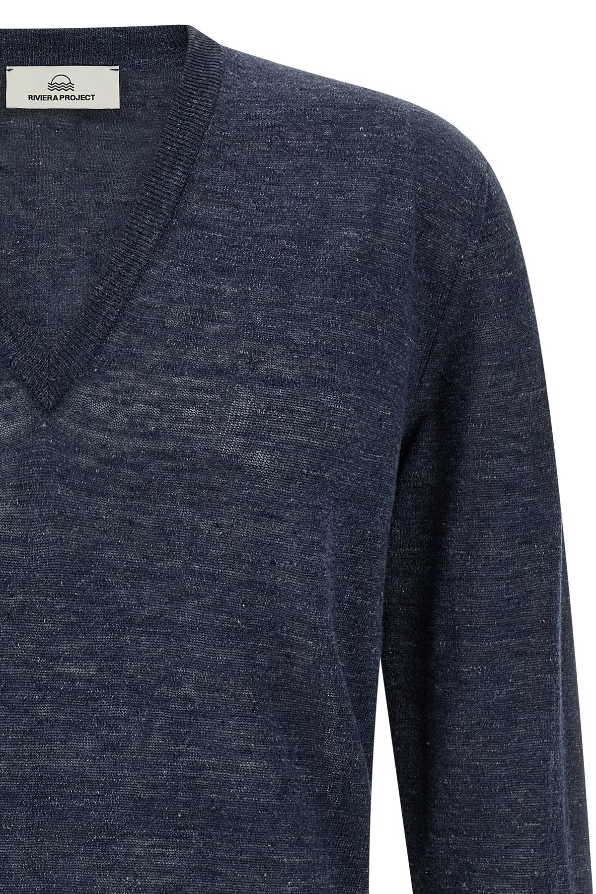 melange sweater in linen and silk blend