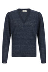 melange sweater in linen and silk blend