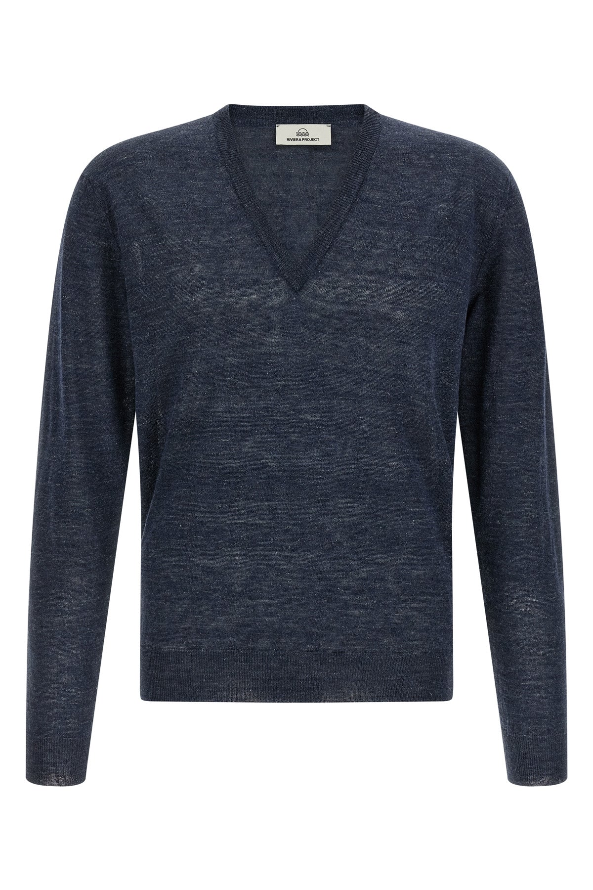 melange sweater in linen and silk blend