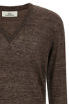 melange sweater in linen and silk blend