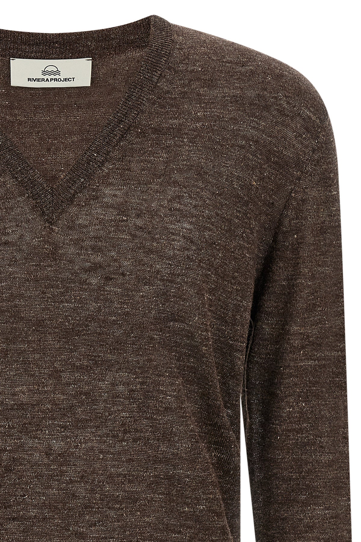 melange sweater in linen and silk blend