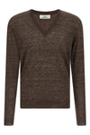 melange sweater in linen and silk blend