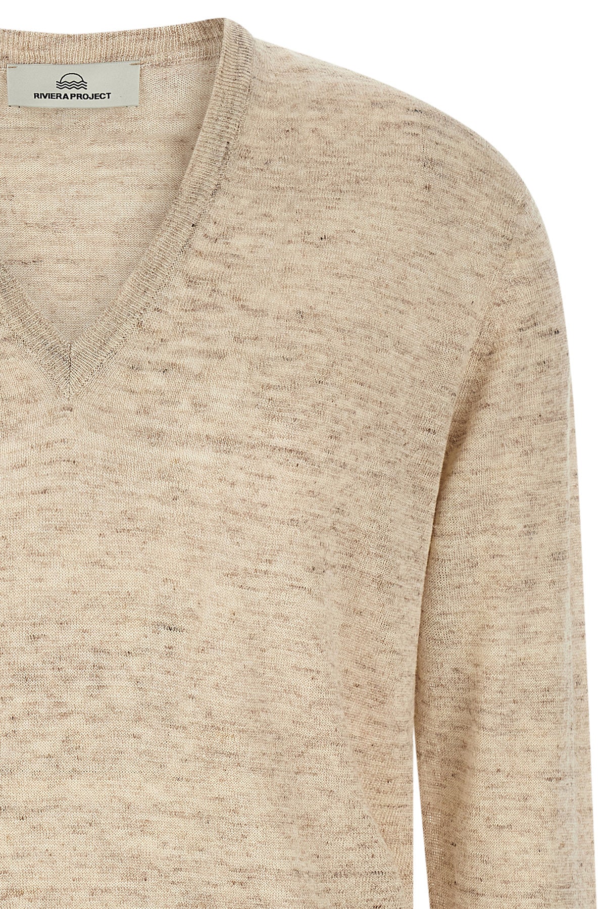 melange sweater in linen and silk blend
