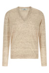 melange sweater in linen and silk blend