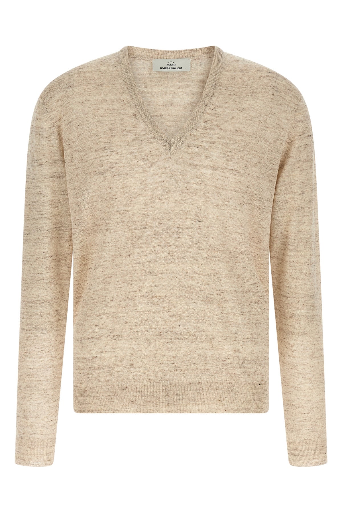 melange sweater in linen and silk blend