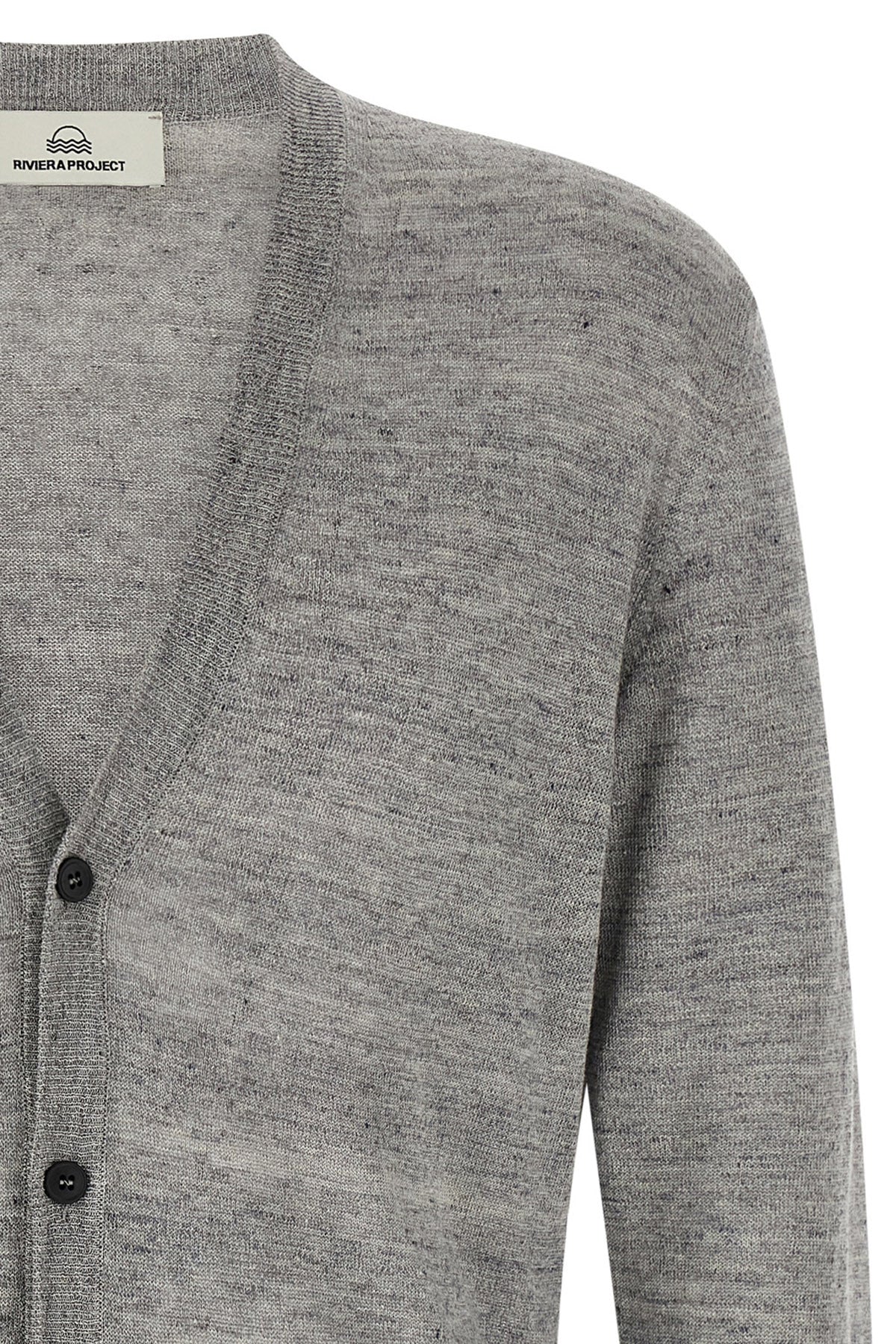 melange cardigam in linen and silk blend