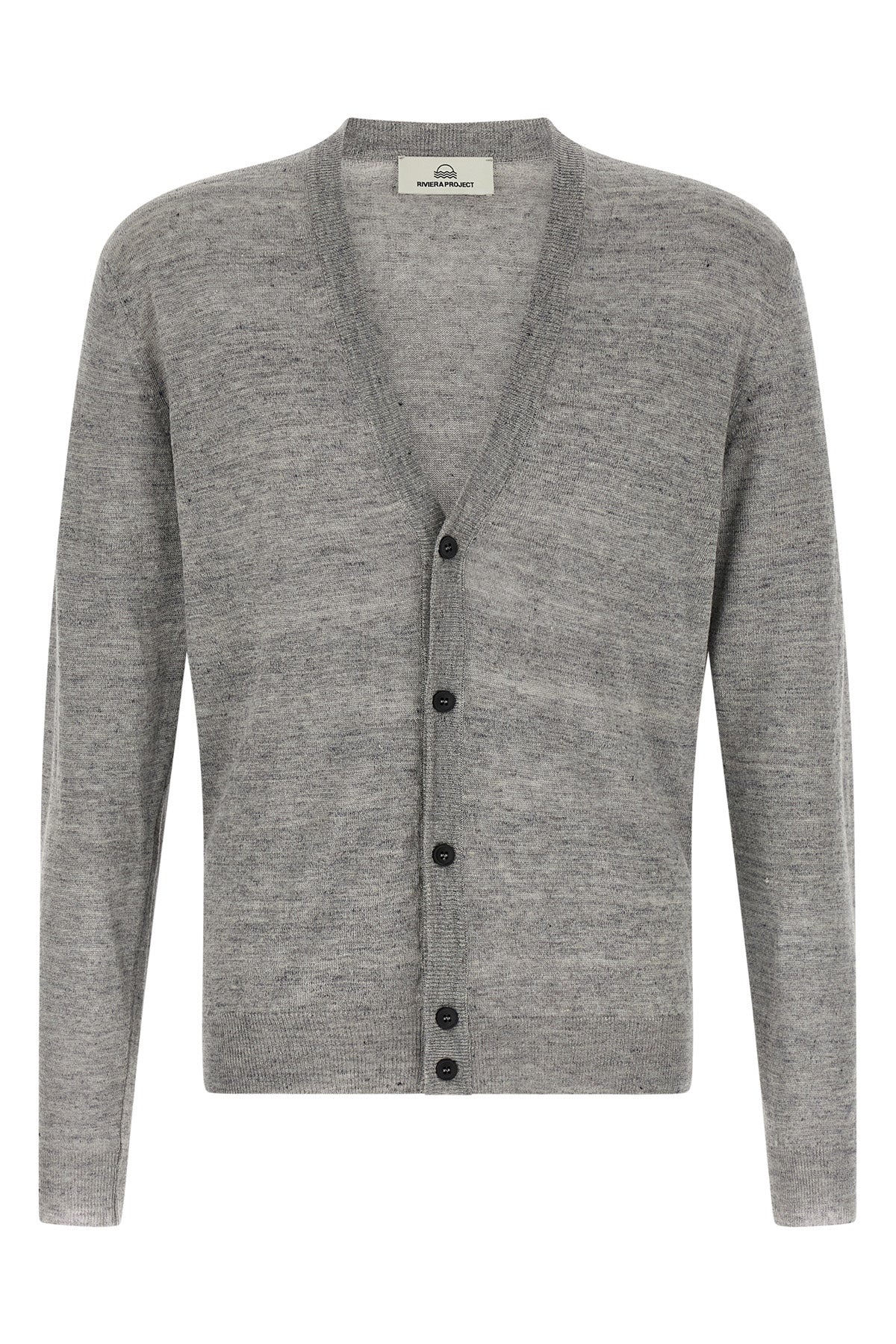 melange cardigam in linen and silk blend