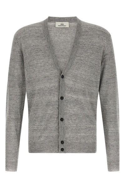 melange cardigam in linen and silk blend