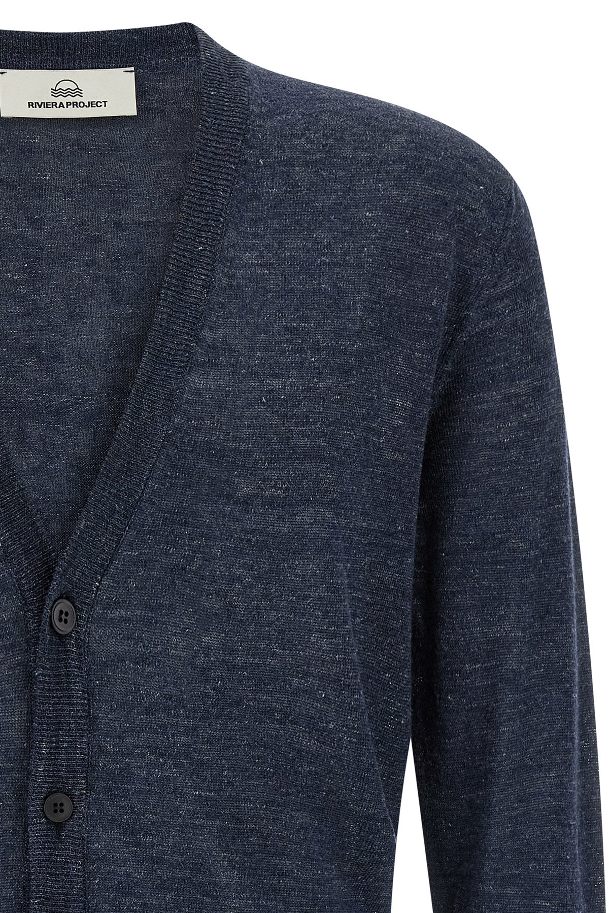 melange cardigam in linen and silk blend