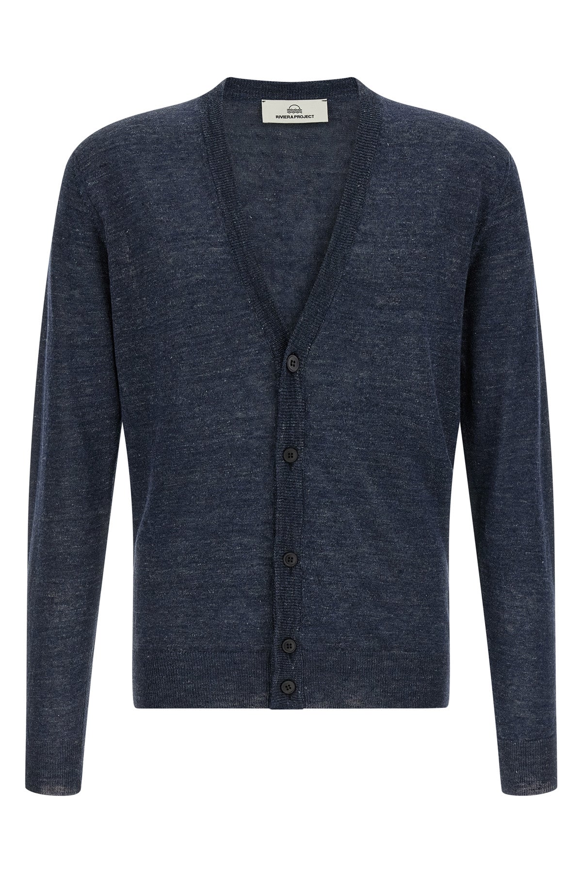 melange cardigam in linen and silk blend