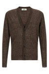 melange cardigan in linen and silk blend